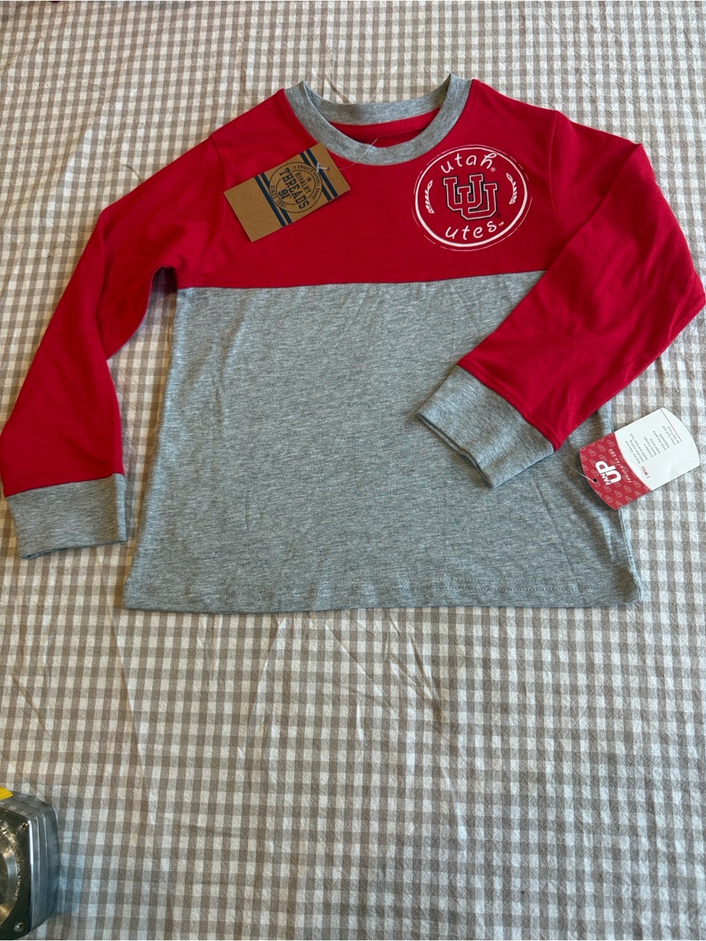 Rivalry Threads Red and Gray Utah Utes Long Sleeve Colorblock Tee